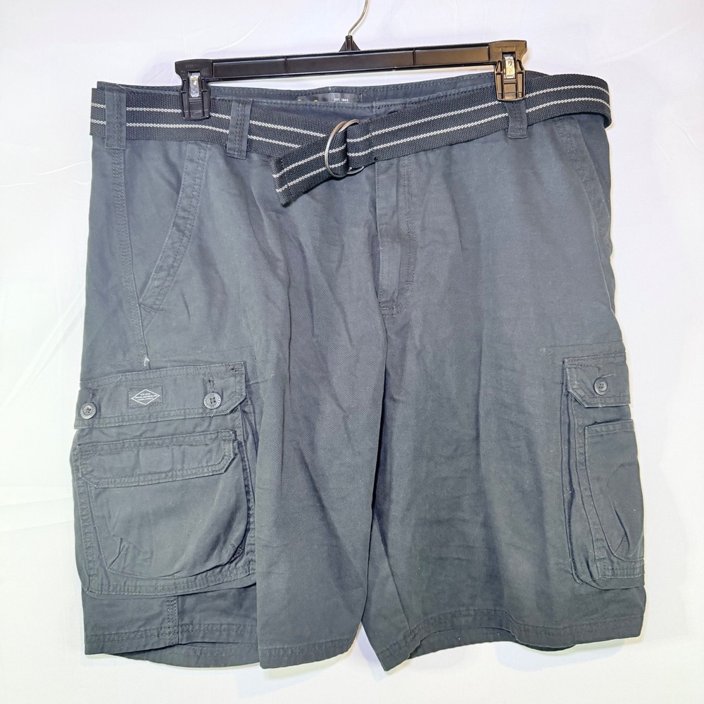 Lee Men's‎ Cargo Shorts Size 40 Gray Cotton D-Ring Belt Pockets